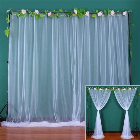 Buy White Sheer Backdrop Curtains For Wedding Tulle Backdrop Curtain