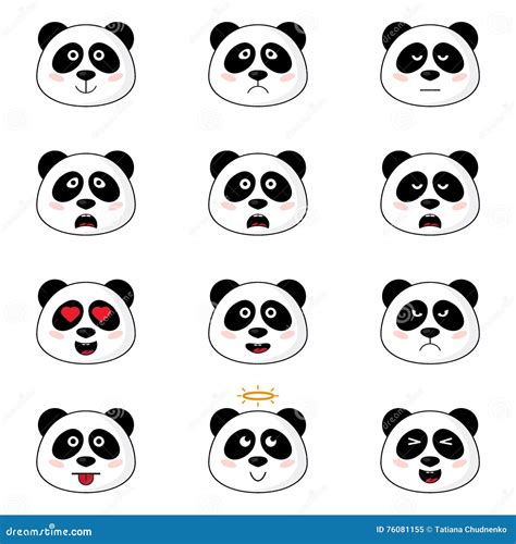Panda Heads Stock Vector Illustration Of Face Baby 76081155