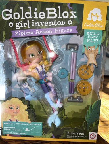 Goldie Blox Girl Inventor Zipline Action Figure~30 Pcs Building Toy And Figure New 4607059565