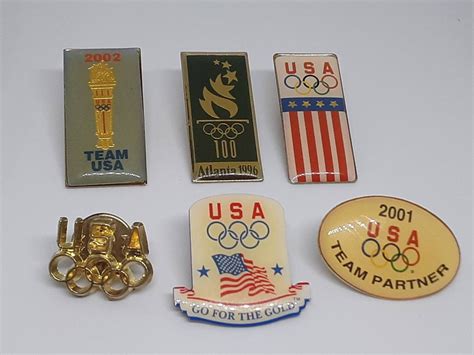 6 Usa Olympic Pins From Various Years Etsy