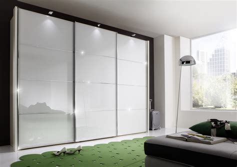Ensure the glass in your closet sliding doors is tempered to reduce the risk of injury in case the door cracks or breaks. Wiemann Miami 2 Sliding Wardrobe with White Glass - Modish ...