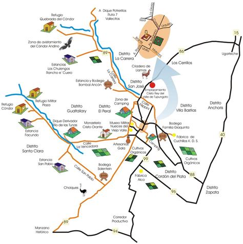 Mapas De Tupungato Bodegas Atractivos Turísticos Recorridos