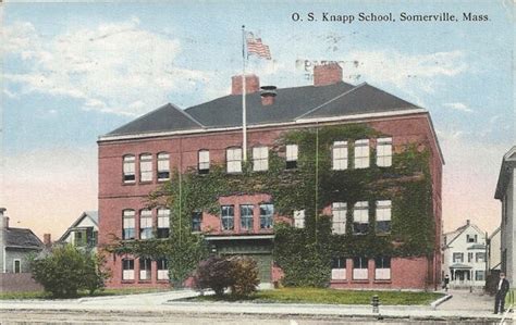 Postcard Massachusetts Somerville O S Knapp School 1916 Postmark