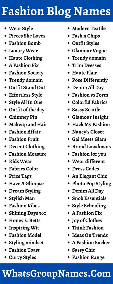 360 Fashion Blog Names Ideas 2021 Cool Stylish Cute And Best
