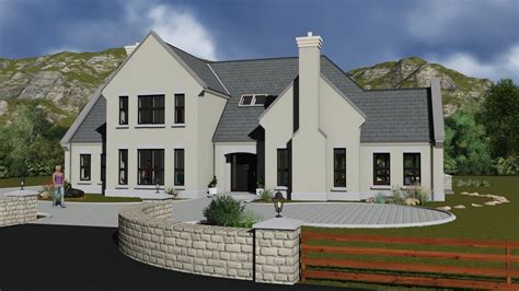 Irish House Plans type ts056 - YouTube Others are separated from the main space by a peninsula.