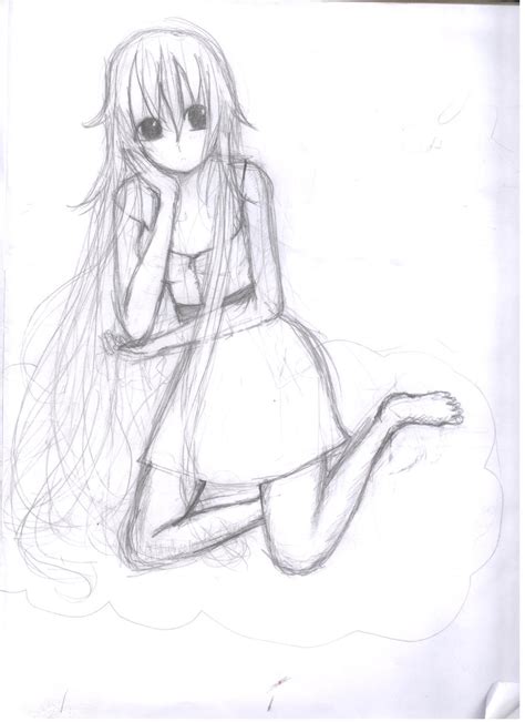 Anime Girl Sitting By Fanartist1665 On Deviantart