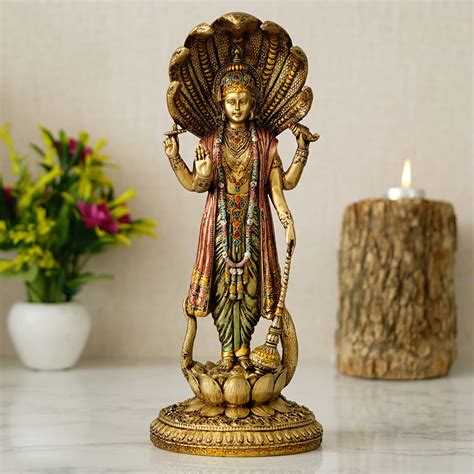 Buy Large Antique Finish Lord Vishnu Idol Standing Lord Vishnu On