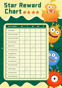 Reward Chart Poster Green Creative Template Poster Template Download On