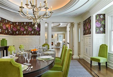 Accent chairs and tables make a space. How to Use Green to Create a Fabulous Dining Room