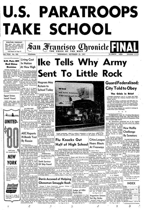 Chronicle Covers When The Little Rock Nine Changed History