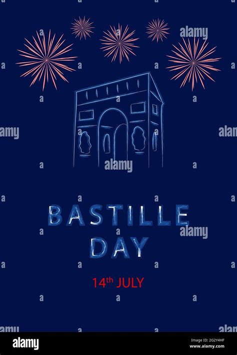 French National Day 14th Of July Bastille Day Template For Card