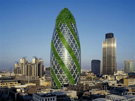 Londons Famous Gherkin Building Goes Green Literally