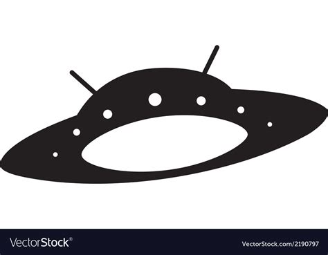 Silhouette Of Flying Saucer Royalty Free Vector Image