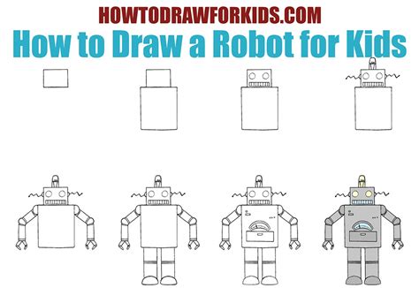How To Draw A Robot For Kids How To Draw For Kids