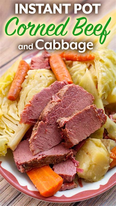 Instructions place corned beef brisket, spice packet, garlic and 4 cups of water into the instant pot. Instant Pot Corned Beef and Cabbage | Simply Happy Foodie