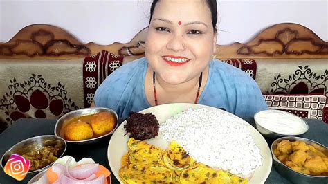 Big Bites Asmr ।। Eating Spicy🔥 Egg Curry Soya Curry Lauki Ka Bajka