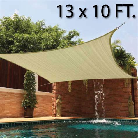 10 X 13 Ft Feet Rectangle Uv Heavy Duty Sun Shade Sail Patio Cover Sand Canopy