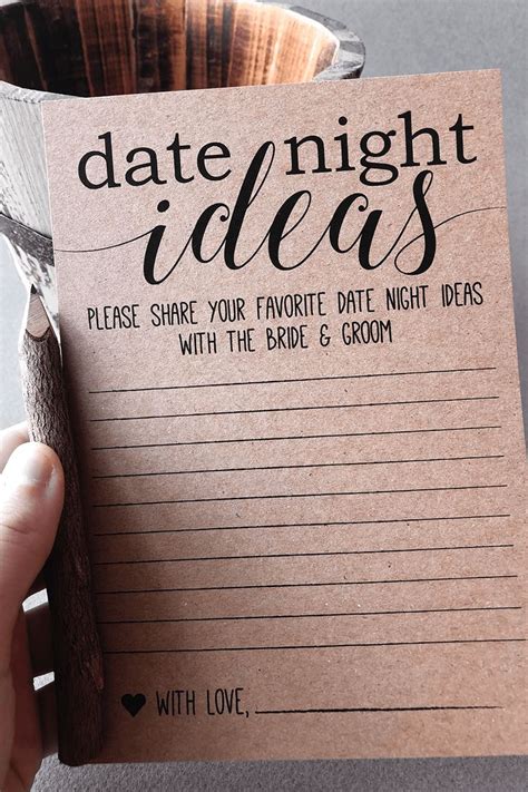 Date Night Ideas Date Night Idea Cards Bridal Shower Etsy Bridal Shower Activities