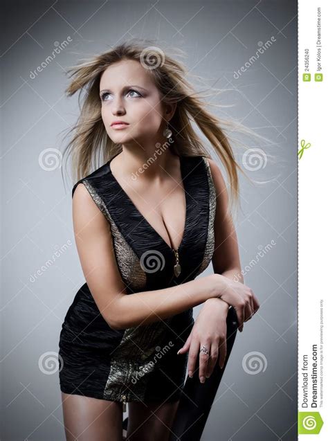 Beautiful Girl With Flying Hair Stock Photo Image Of