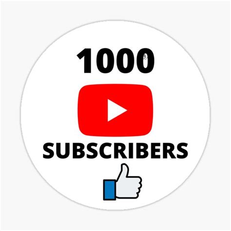 1000 Subs Sticker For Sale By Highhocreations Redbubble