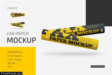 Download Matte Fax Paper Roll Mockup Set 6005199