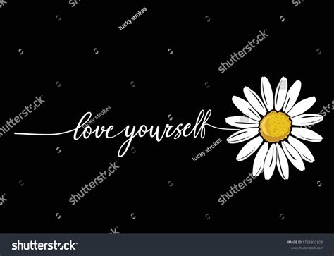 Love Yourself Stay Positive Monoline Calligraphy Stock Vector Royalty
