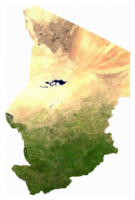 Large Detailed Satellite Map Of Chad Chad Africa Mapsland Maps