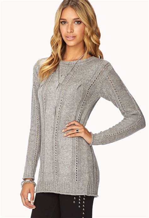 Empty the tub and fill it with clean, cool. Lyst - Forever 21 Contemporary Cable Knit Tunic Sweater ...