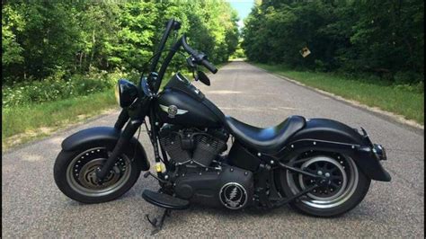 Black Out Fatboy With Ape Hangers Bobber Motorcycle Motorcycle