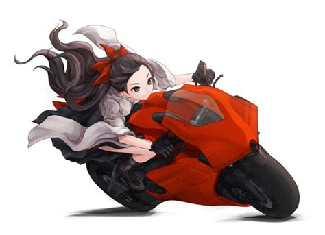 Cool Anime Girl Driving A Motorcycle Anime Motorcycle Bike Drawing