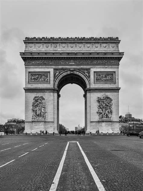 French Arc De Triomphe Black White Color Stock Photos Free And Royalty