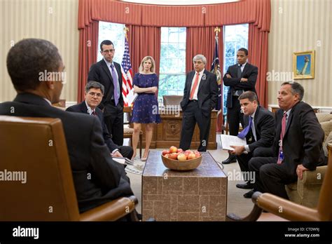 Us President Barack Obama Meets With Senior Advisors In The Oval Office Of The White House June