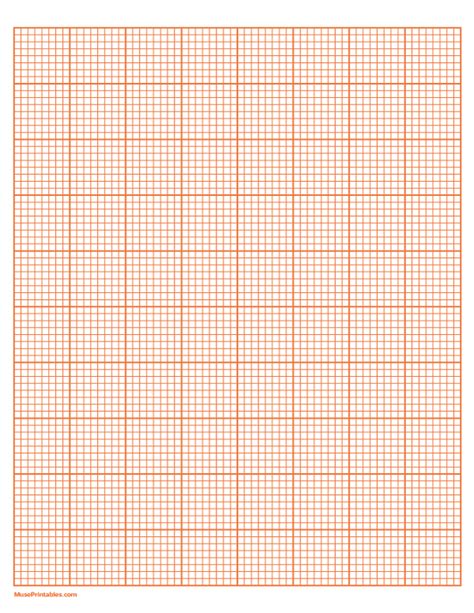 printable 8 squares per inch orange graph paper for letter paper