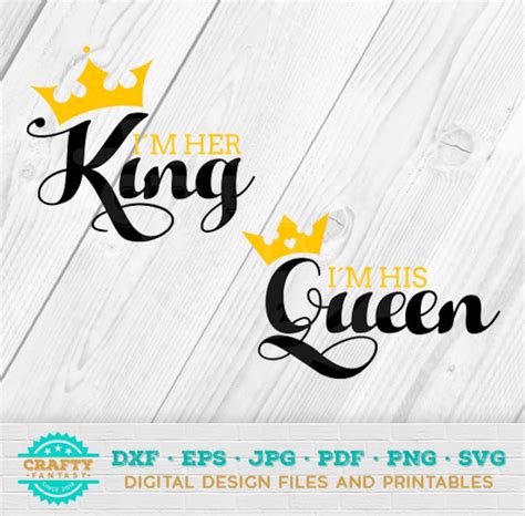 Im His Queen Svg Im Her King Png Girlfriend Svg Etsy