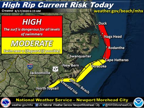 High Risk Of Rip Currents In Effect For The Outer Banks On Monday