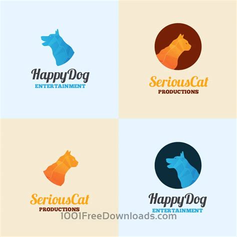 Free Vectors Dog And Cat Logo Template Abstract