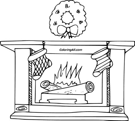 13 Free Printable Fireplace Coloring Pages In Vector Format Easy To