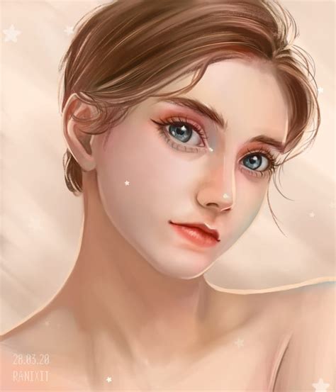 Draw digital portraits in a semi realistic style or in a style of your