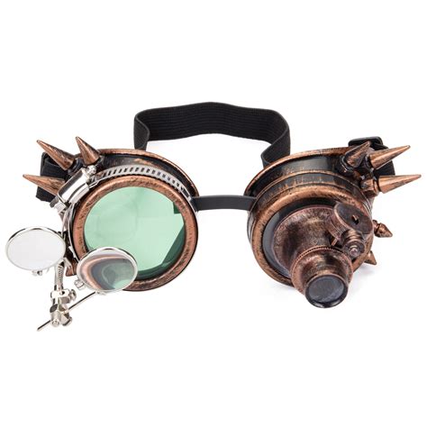 Sayfut Vintage Steampunk Goggles Rave Glasses With Double Ocular Loupe Vintage Welding Pusayfut