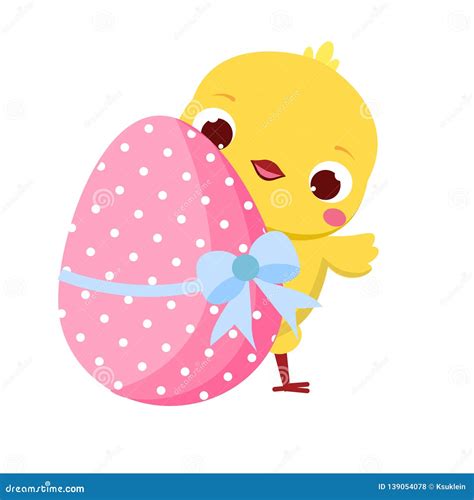 Cute Chicken And Easter Egg Cartoon Funny Chick For Spring Design