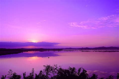 Hd Wallpaper Ecuador Guayaquil Lake Purple Sunset Nture Water
