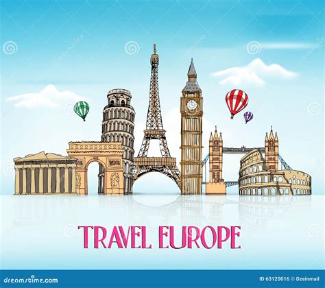 Europe Landmarks Stock Illustrations 17494 Europe Landmarks Stock