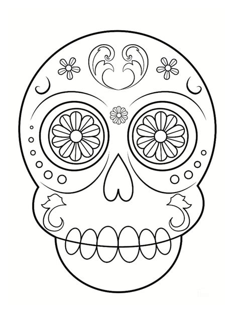 Coloriage tête de mort mexicaine 20 dessins à imprimer Coloriage