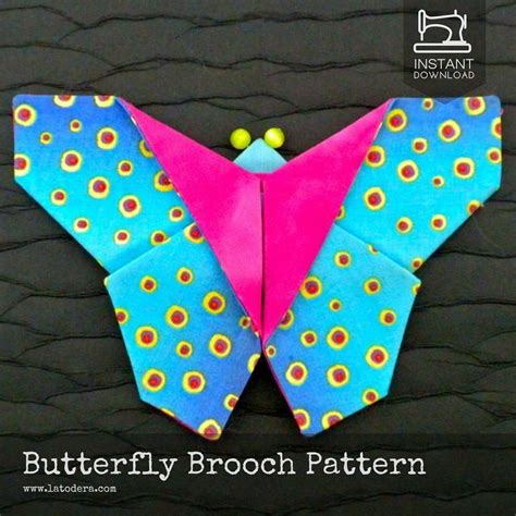 Diy Fabric Origami Butterfly Brooch Tutorial Pdf Sewing Pattern La