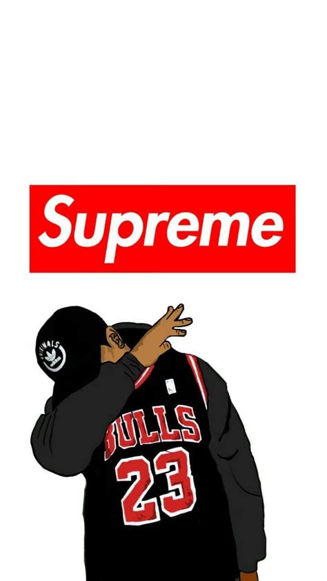 Download Cartoon Supreme Clothing Dab Michael Jordan Jersey Wallpaper