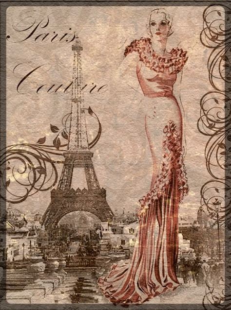 Vintage Drawing Of The Lady In Paris Free Image Download