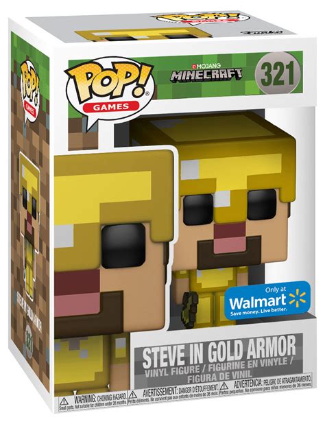 Funko Pop Games Minecraft 321 Steve In Gold Armor Walmart Exclusive