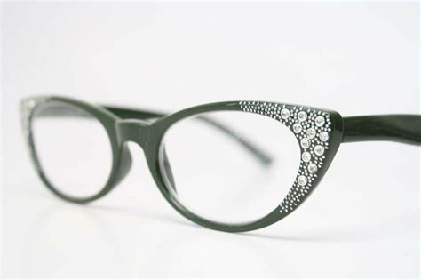 Cat Eye Rhinestone Reading Glasses Vintage Style Cateye