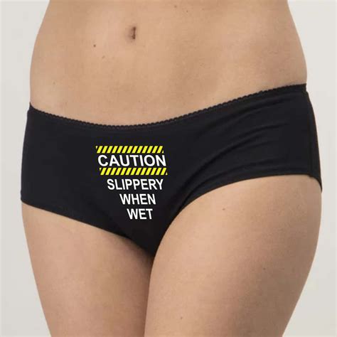 Slippery When Wet Knickers Cotton Thong Or Shorts
