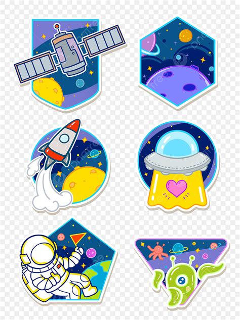 Hand Drawn Elements Png Image Hand Drawn Cartoon Cute Cosmic Space